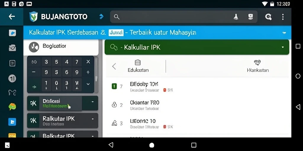 Antarmuka BUJANGTOTO yang sederhana dan fungsional untuk Kalkulator IPK.