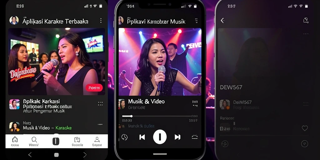 Antarmuka DEWI567 dengan fitur karaoke yang menarik dan mudah digunakan.