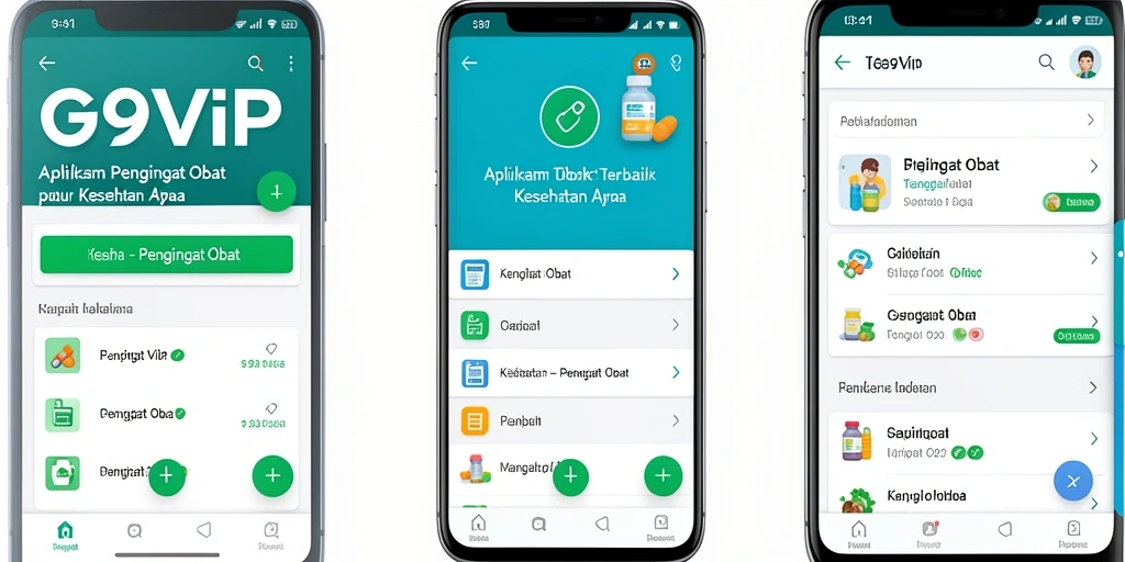 Antarmuka mudah digunakan dengan pengingat obat yang jelas.