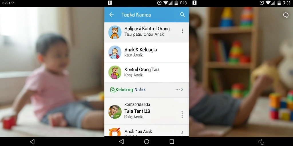 Antarmuka aplikasi TGER123 untuk kontrol orang tua yang intuitif.