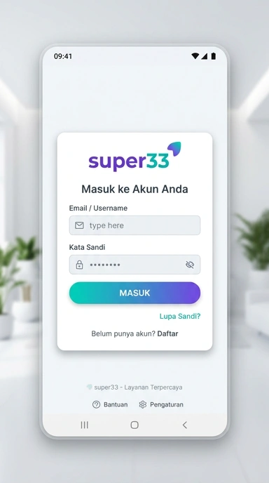 Tampilan halaman login super33